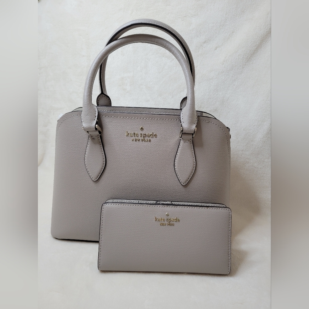 Kate Spade Darcy Small Satchel Crossbody Bag and  Wallet(Warm Taupe)